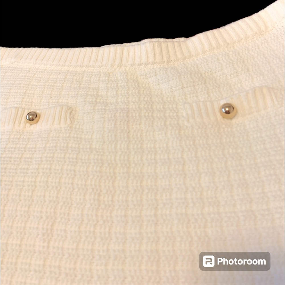 NWT H&M XL white short waffled sweater skirt